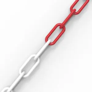 Chain 6mm Plastic 25m roll - Red/White